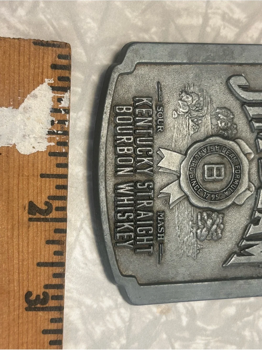 Silver-Tone Kentucky Straight Bourbon Whiskey Belt Buckle